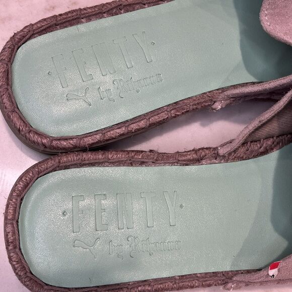 Puma Fenty x Rihanna Drizzle Bay Espadrille Slip On Slide Shoes SZ 8.5 Gray Teal - Picture 8 of 12